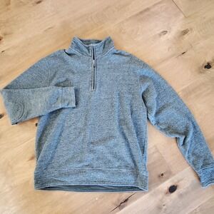 Southern Proper Blue Gray 1/4 Zip Pullover Sweatshirt Elbow Patches Sz large